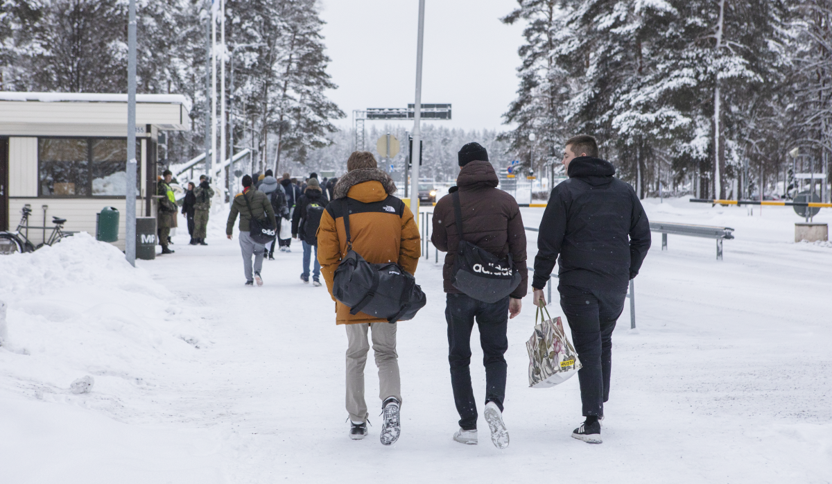 Varusmiehiä siirtymässä reserviin.