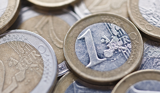 kuva, jossa on euron kolikoita